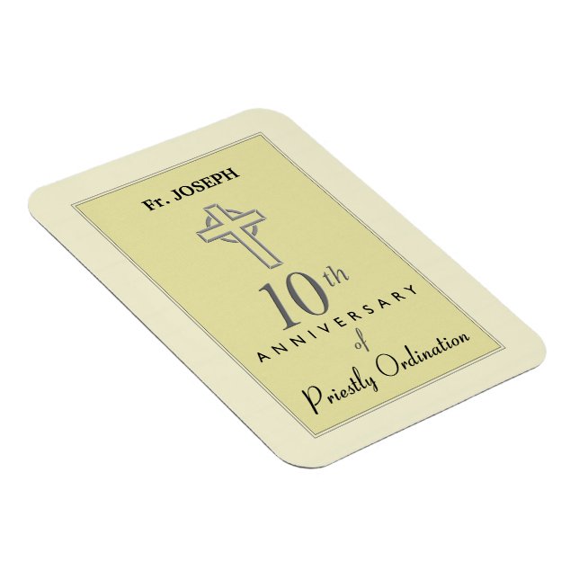 Personalize, 10th Anniversary of Priest Embossed Magnet (Right Side)