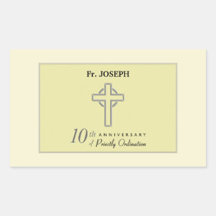 Personalize, 10th Anniversary of Priest Embossed Sticker
