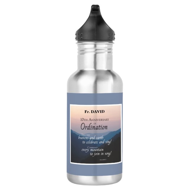 Personalize 10th Anniversary Ordination Congrats 532 Ml Water Bottle (Right)