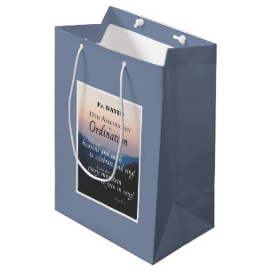 Personalize 10th Anniversary Ordination Congrats Medium Gift Bag
