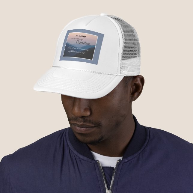 Personalize 10th Anniversary Ordination Congrats Trucker Hat (In Situ)