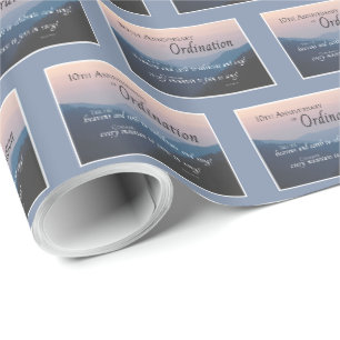 Personalize 10th Anniversary Ordination Congrats Wrapping Paper