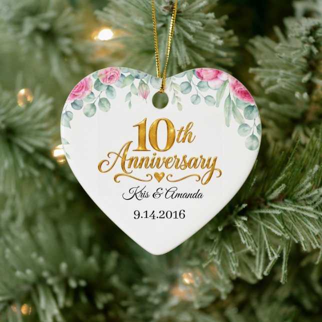 Personalize 10th Anniversary Ornament (Tree)