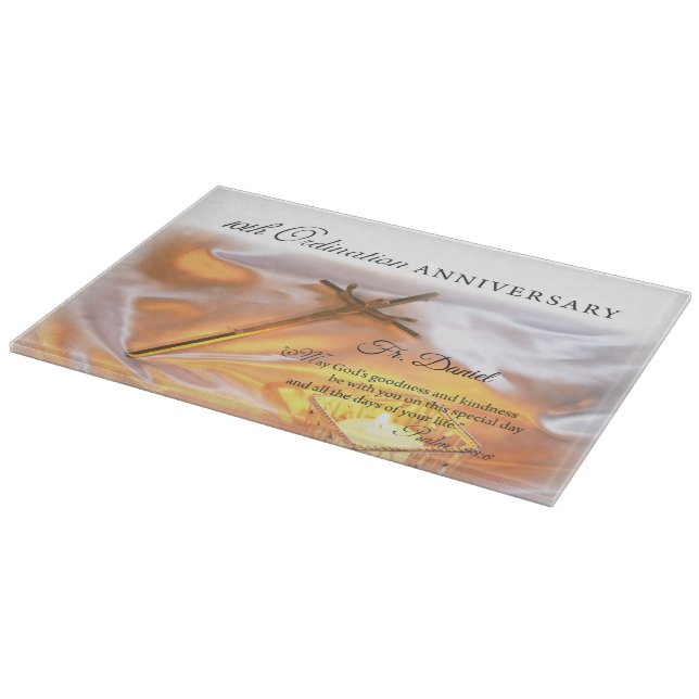 Personalize, 10th Ordination Anniversary, Cross Cutting Board (Corner)