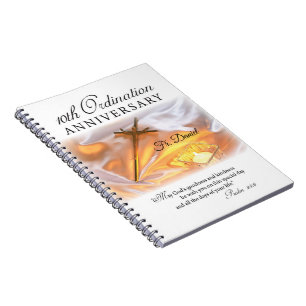 Personalize, 10th Ordination Anniversary, Cross Notebook