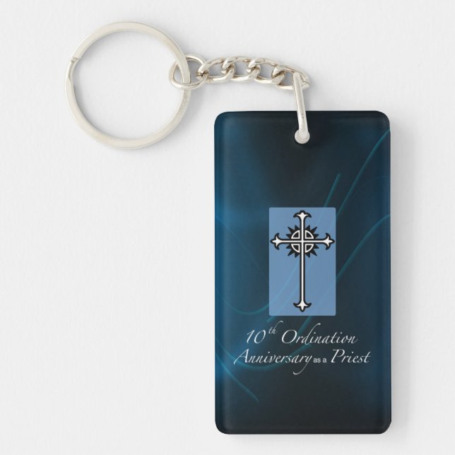 Personalize, 10th Ordination Anniversary of Priest Keychain (Front)