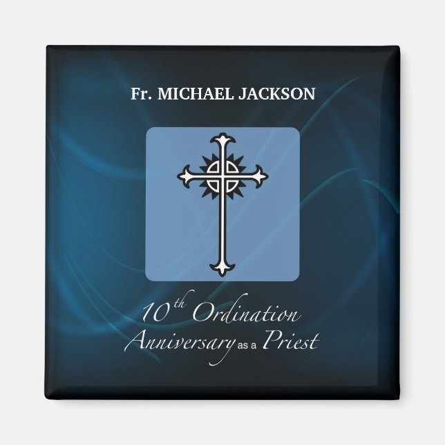 Personalize, 10th Ordination Anniversary of Priest Magnet (Front)