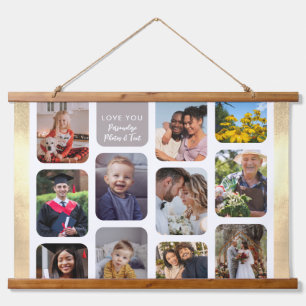 Personalize 11 Photos Modern Chic Elegant Love You Hanging Tapestry