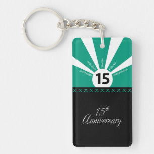 Personalize, 15th Yr Employee Business Anniversary Keychain