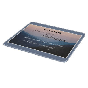 Personalize 1st Anniversary of Ordination Congrats Cutting Board