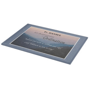 Personalize 1st Anniversary of Ordination Congrats Cutting Board