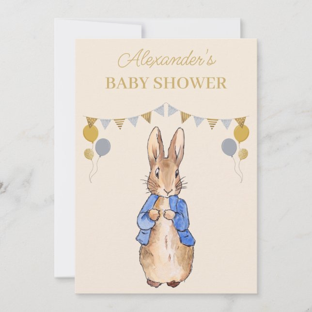 Personalize 1st Birthday Peter the Rabbit Invitation (Front)