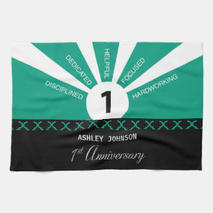 Personalize, 1st Year Employee Anniversary Kitchen Towel