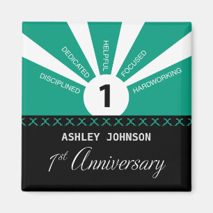 Personalize, 1st Year Employee Anniversary Magnet
