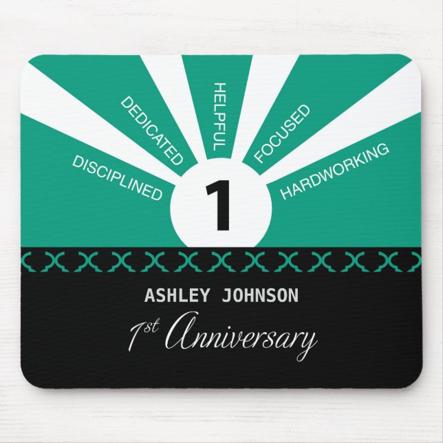 Personalize, 1st Year Employee Anniversary Mouse Pad (Front)