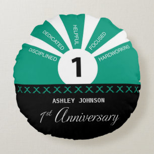 Personalize, 1st Year Employee Anniversary Round Pillow