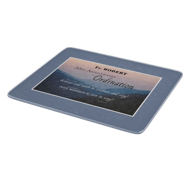 Personalize 20th Anniversary Ordination Congrats Cutting Board (Corner)