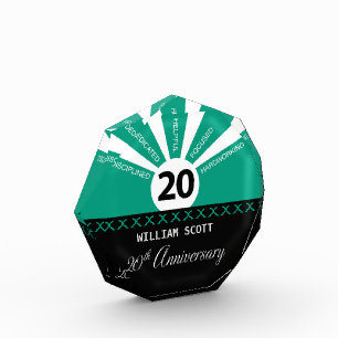 Personalize, 20th Yr Business Employee Anniversary Acrylic Award