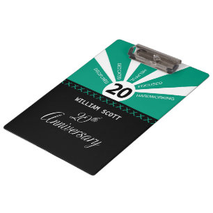 Personalize, 20th Yr Business Employee Anniversary Clipboard