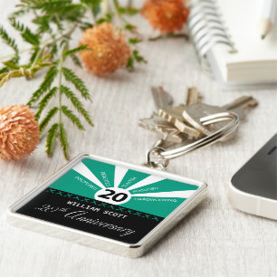 Personalize, 20th Yr Business Employee Anniversary Keychain