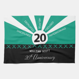 Personalize, 20th Yr Business Employee Anniversary Kitchen Towel