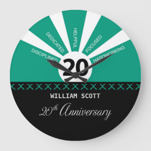 Personalize, 20th Yr Business Employee Anniversary Large Clock