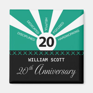 Personalize, 20th Yr Business Employee Anniversary Magnet
