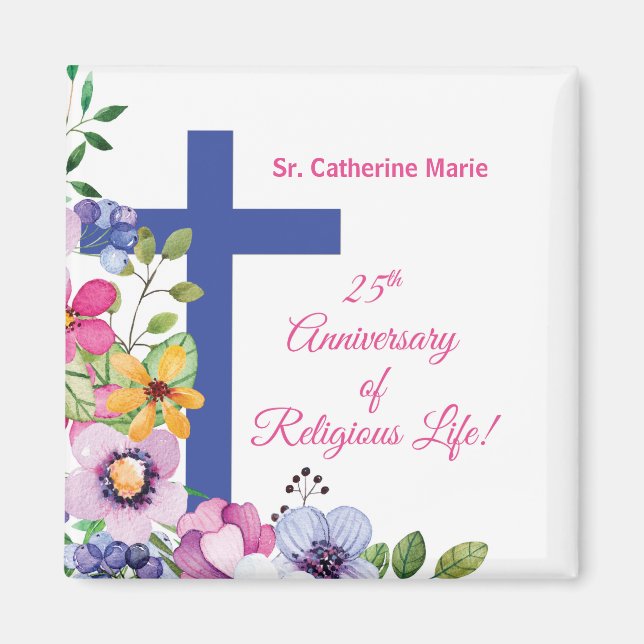 Personalize, 25th Anniversary Nun Religious Life Magnet (Front)