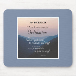 Personalize 25th Anniversary Ordination Congrats Mouse Pad
