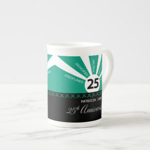 Personalize, 25th Year Employee Anniversary Bone China Mug