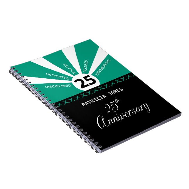 Personalize, 25th Year Employee Anniversary Notebook (Right Side)