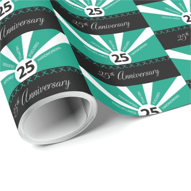 Personalize, 25th Year Employee Anniversary Wrapping Paper (Roll Corner)