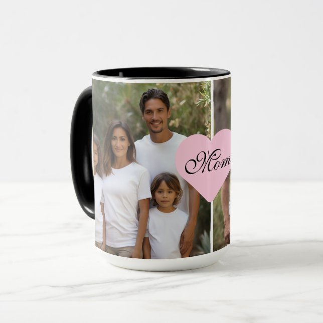 Personalize 2 photo Best Mom Mug (Front Left)