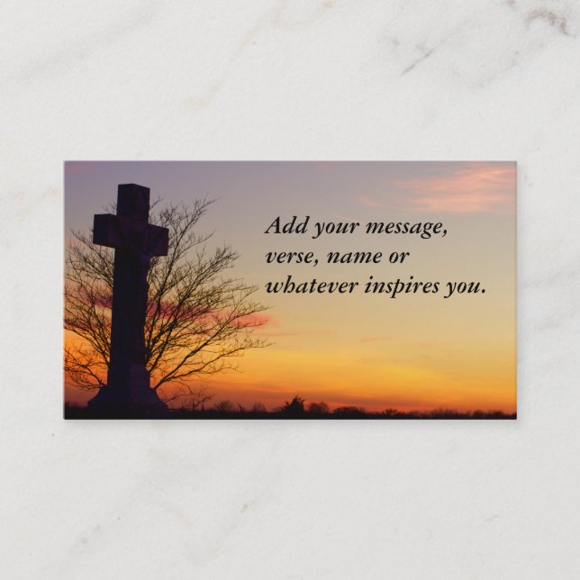 Personalize-2 Sided-Power Cross at Sunset Business Card (Front)
