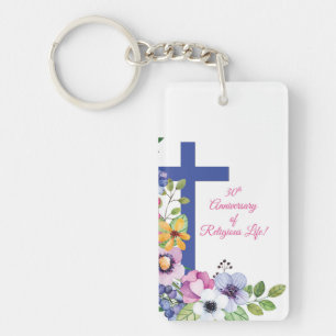 Personalize, 30th Anniversary Nun Religious Life Keychain