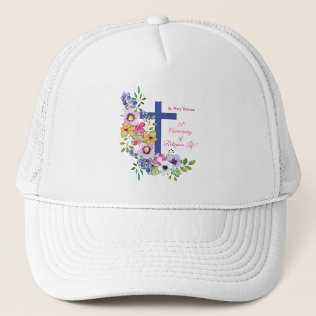 Personalize, 35th Anniversary Nun Religious Life Trucker Hat (Front)