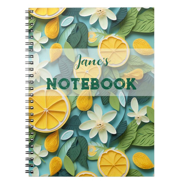 Personalize: 3D lemon Notebook (Front)