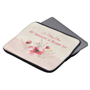 Personalize, 40th Anniversary Nun, Pink and Laptop Sleeve