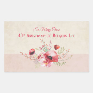 Personalize, 40th Anniversary Nun, Pink and Sticker