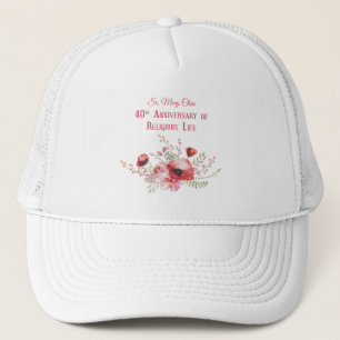Personalize, 40th Anniversary Nun, Pink and Trucker Hat