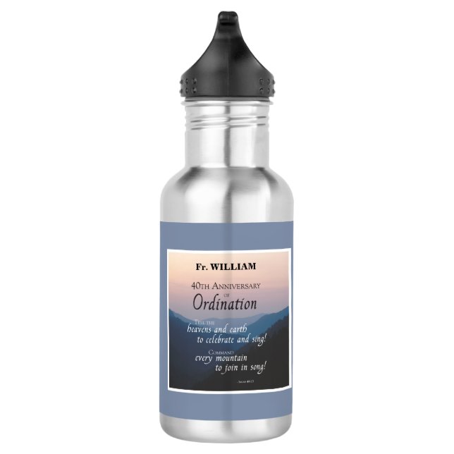 Personalize 40th Anniversary Ordination Congrats 532 Ml Water Bottle (Right)