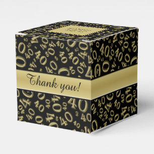 Personalize: 40th Birthday Party Gold/Black Favor Box