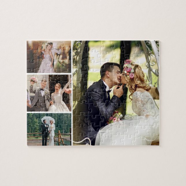 Personalize 4 Custom Photo Collage Jigsaw Puzzle (Horizontal)