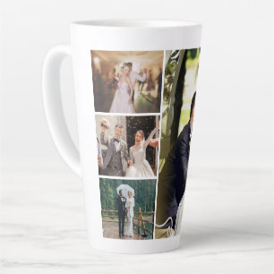 Personalize 4 Custom Photo Collage Latte Mug