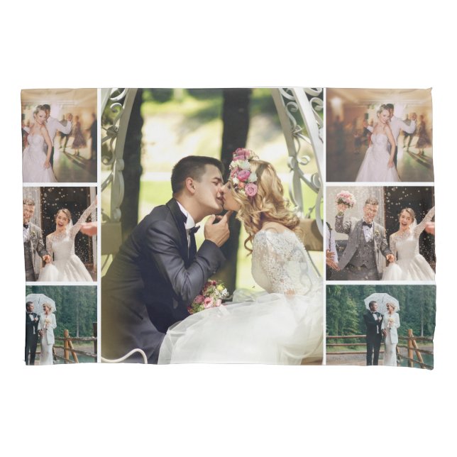 Personalize 4 Custom Photo Collage Pillowcase (Front-Left)