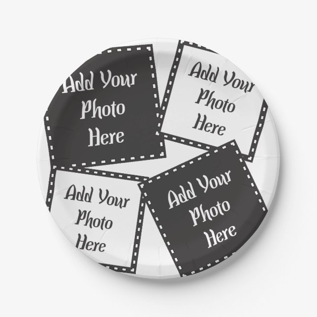 Personalize 4 Photos Paper Plate (Front)