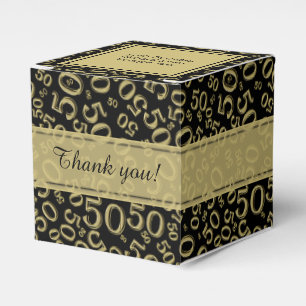 Personalize: 50th Birthday Party Gold/Black Favor Box