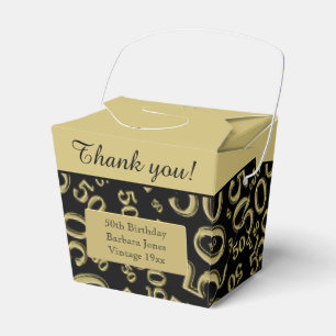 Personalize: 50th Birthday Party Gold/Black Favor Box