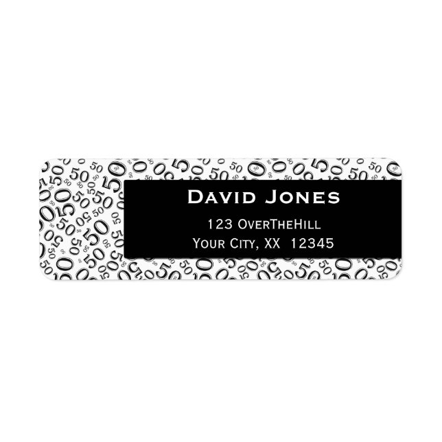 Personalize:  50th Birthday Theme Return Address (Front)