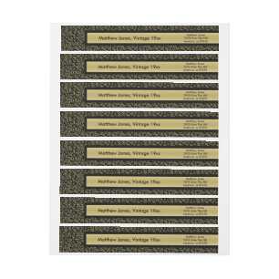 Personalize:  50th Birthday Theme Return Address Wrap Around Label